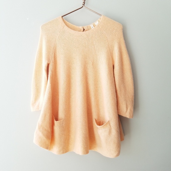 Anthropologie Sweaters - Moth | 100% Cashmere Peach Trapeze Sweater